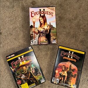 EverQuest II PC Game Lot 3 Complete Sets + Expansion Desert of Flames Bundle